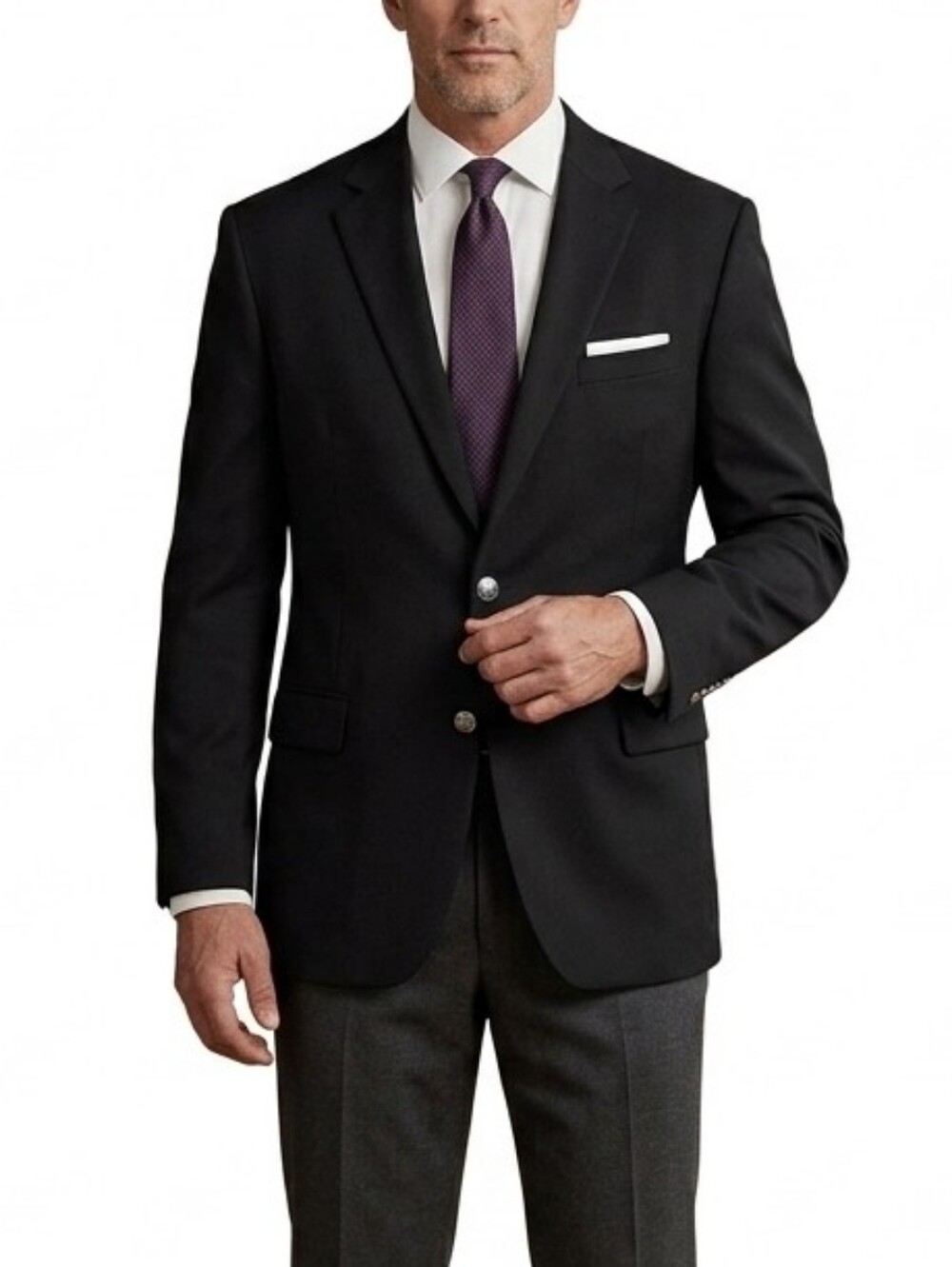 Lauren Ralph Lauren Wool Blend Blazer Black 50L 2-Button Classic Sport Coat